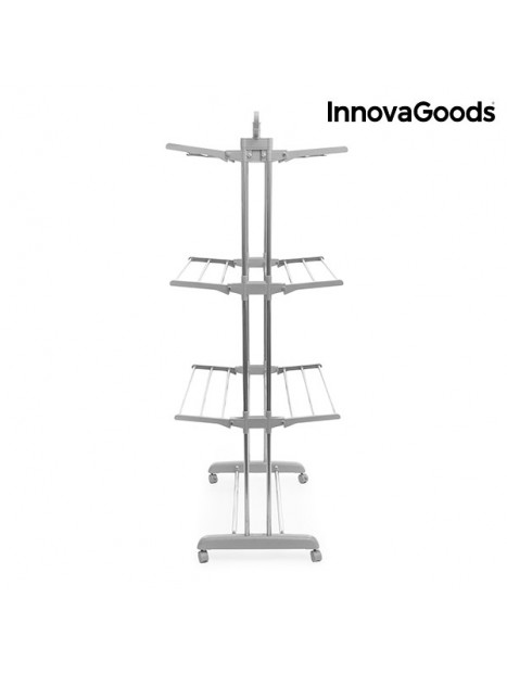 InnovaGoods Folding Rack with Wheels (18 Bars)