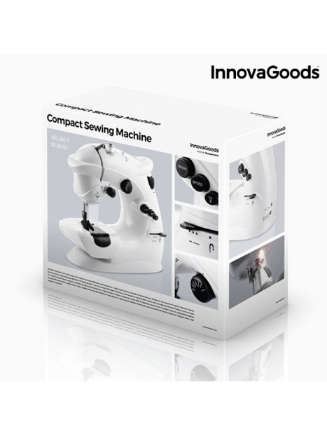 Machine à Coudre Compacte InnovaGoods 6 V 1000 mA Blanche