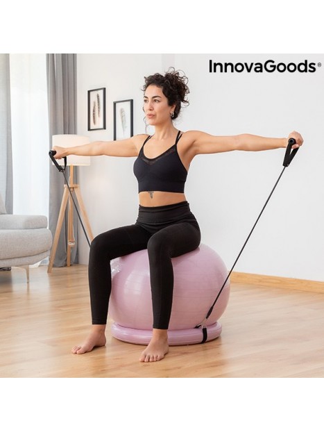 Yoga Ball with Stability Ring and Resistance Bands Ashtanball