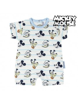 Baby Rompertje met Korte Mouwen Mickey Mouse Wit