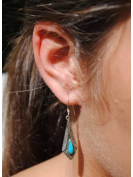 Boucles d’oreilles turquoise et argent