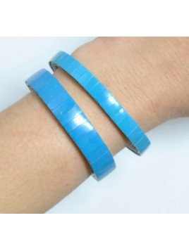 Bracelet extensible turquoise reconstituée 0.5 cm