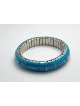 Bracelet extensible turquoise naturelle 1 cm