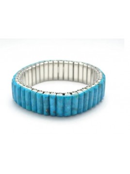 Bracelet extensible turquoise naturelle 1,5 cm