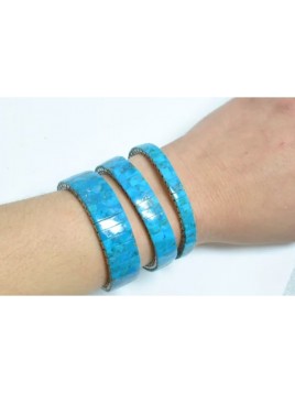 Bracelet extensible turquoise naturelle 0,5 cm