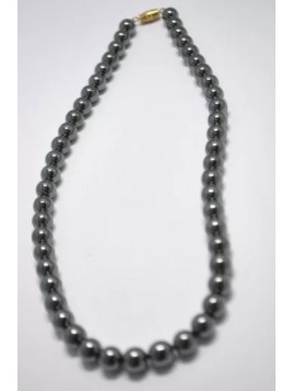 Collier de perles rondes hématite 0,8 cm