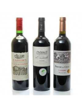 Coffret 3 Bouteilles de Vin de Cahors 3x75cl