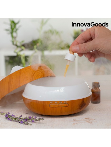 InnovaGoods Wooden-Effect Aromatherapy Humidifier
