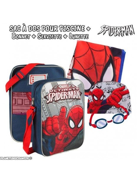 Sac à dos avec accessoires de piscine Spider-man (4 pièces)