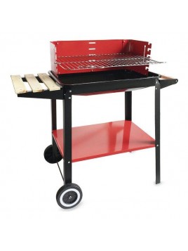 Coal Barbecue with Wheels Algon Black Red (58 X 38 x 72 cm)